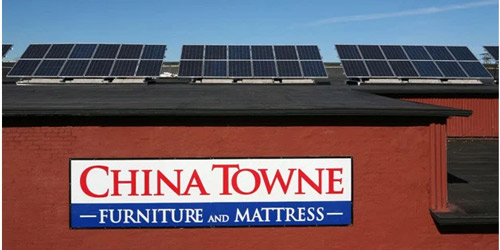 Solar panels on roof